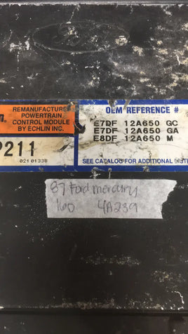 E7DF 12A650 GC Ford Taurus or Mercury Sable ecm ecu computer 1987