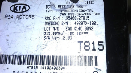 95400-2T815 bcm body control module 2014-2015 Kia Optima
