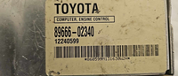 89666-02340 Toyota Matrix 2003-2004 ecu ecm computer