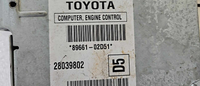 89661-02D51 Toyota Matrix 2005 ecm ecu computer