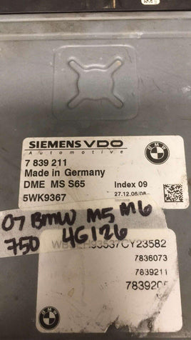 7 839 211 BMW M5 M6 2007 ecm ecu computer - Swan Auto