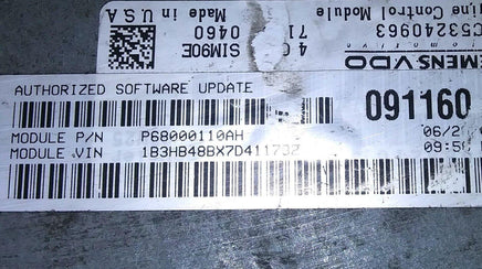 P68000110AH ecm ecu computer 2007-2010 Dodge Caliber - Swan Auto
