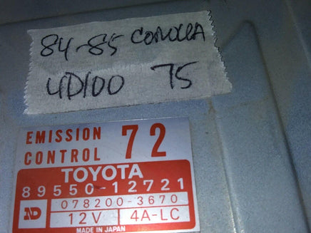 1984-1985 Toyota Corolla emission control module 89550-12721 - Swan Auto