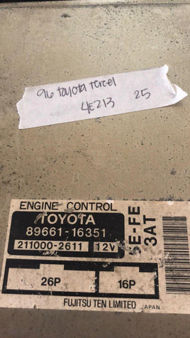 1996 Toyota Tercel ecm ecu computer 89661-16351 - Swan Auto