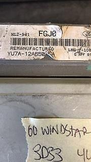 2000 Ford Windstar ecm ecu computer YU7A-12A650-GA - Swan Auto