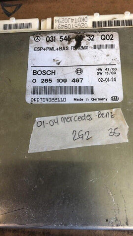 2001-2004 Mercedes-Benz S500 abs module 0 265 109 497 - Swan Auto