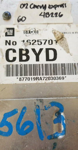 2002 Chevy Express ecm ecu computer 1625701 - Swan Auto