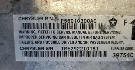 2002 Jeep Wrangler air bag module P56010300AC **Tested** - Swan Auto