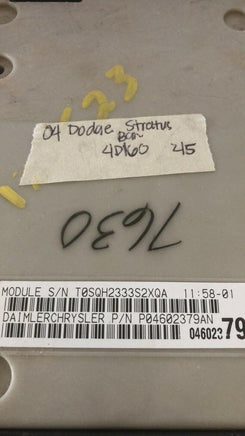 2004 Dodge Stratus or Sebring ecu ecm P04602379AN - Swan Auto