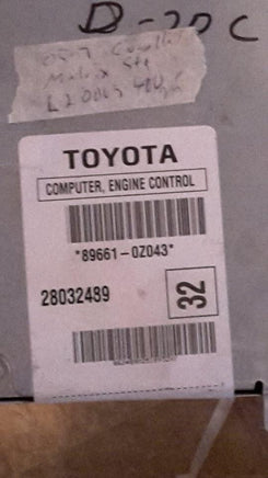 2005-2007 Toyota Corolla or Matrix ecm ecu computer 89661-0Z043 - Swan Auto