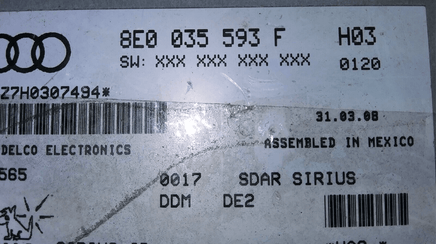 2005-2008 Audi A4 Sirius satellite radio reciever module 8E0 035 593 F - Swan Auto