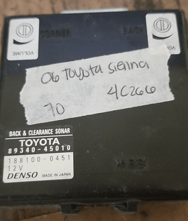 2006 Toyota Sienna clearance sonar control module 89340-45010 - Swan Auto
