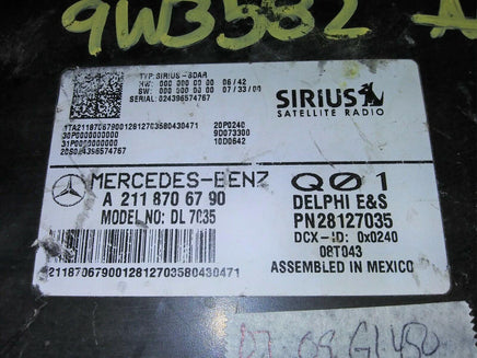 2007-2009 Mercedes GL450 Sirius satellite radio reciever module A 211 870 67 90 - Swan Auto