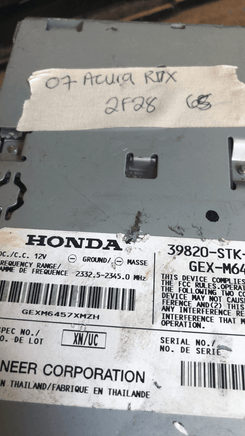 2007 Acura RDX satellite radio control module 39820-STK-A011-M1 - Swan Auto
