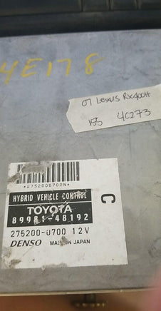 2007 Lexus RX400h ecu ecm computer 89981-48192 - Swan Auto