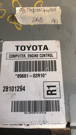 2008 Toyota Corolla ecu ecm computer 89661-0R10 - Swan Auto