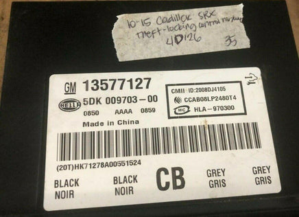 2010-2015 Cadillac Theft-locking control module 13577127 - Swan Auto