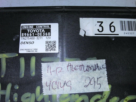 2011-2012 Toyota Highlander ecm ecu computer 89661-0E360 - Swan Auto
