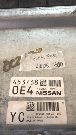 2011 Infiniti FX35 ecm ecu computer NEC000-609 - Swan Auto