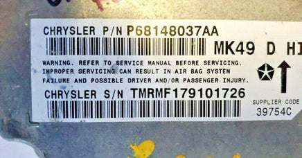 2013-2014 Jeep Compass or Patriot air bag module P68148037AA **Tested** - Swan Auto