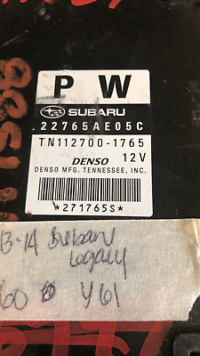 2013-2014 Subaru Legacy ecm ecu computer 22765AE05C - Swan Auto