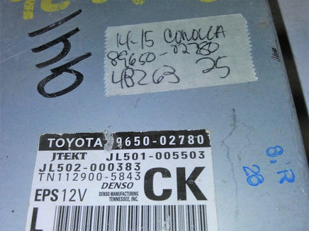 2014-2015 Toyota Corolla power steering module computer 89650-02780 - Swan Auto