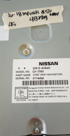 2016-2018 Infiniti Q50 navigation control module 25915 4HB4D - Swan Auto