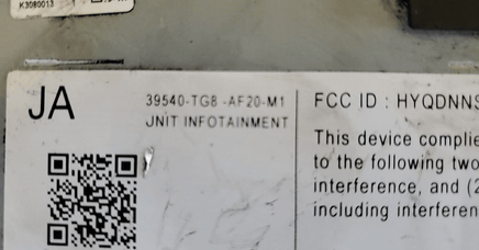 2019-2021 Honda Pilot Infotainment Receiver Module 39540-TG8 -AF20-M1 - Swan Auto
