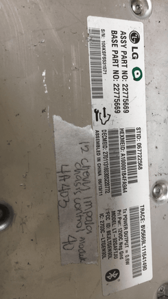 22775669 Chevy Impala 2012 Onstar communication box module - Swan Auto
