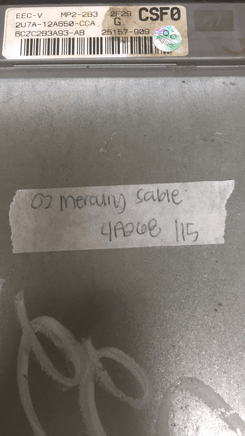 2U7A-12A650-CCA Ford Taurus or Mercury Sable 2002 ecm ecu computer **Tested** - Swan Auto