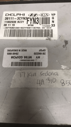 39111-3CYN3 ecm ecu computer 2017 Kia Sedona - Swan Auto