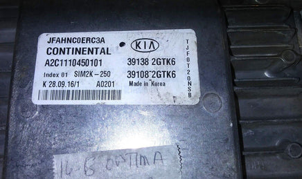 39138-2GTK6 ecm ecu computer 2016-2018 Kia Optima *tested*** - Swan Auto