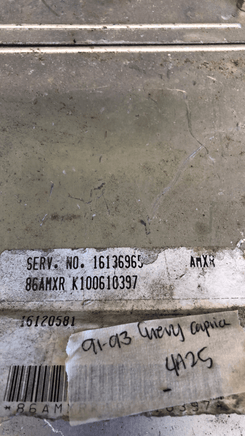 1994-1996 Chevy Impala or Caprice engine computer module 16120581 - Swan Auto