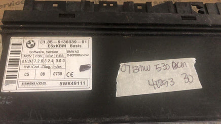 61.35-9136039-01 BMW 530 Body 2007 control module - Swan Auto