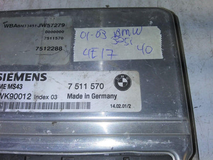 7 511 570 BMW 325i 325 2001-2003 ecm ecu computer - Swan Auto