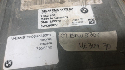 7 553 166 BMW 530 530i ecm ecu 2007 computer - Swan Auto