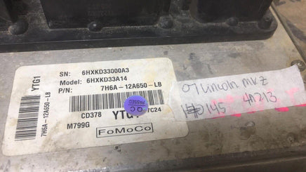 7H6A-12A650-LB Lincoln MKZ 2007 ecm ecu computer **Tested** - Swan Auto
