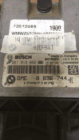 8 652 744 -01 ecu ecm computer 2014-2016 Mini Cooper - Swan Auto