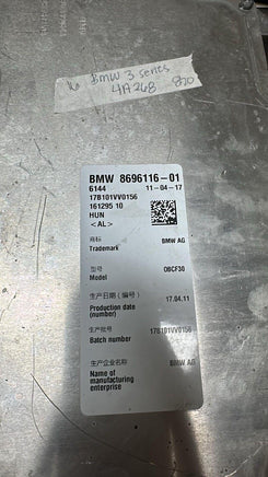 8696116-01 BMW 3 series Charging control module 2016 - Swan Auto