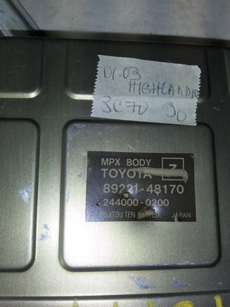 89221-48170 Toyota Highlander 2001-2003 multiplex control module - Swan Auto