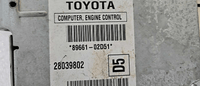 89661-02D51 Toyota Matrix 2005 ecm ecu computer - Swan Auto