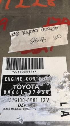 89661-07450 Toyota Avalon 2006 ecu ecm computer - Swan Auto