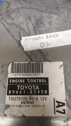 89661-07470 Toyota Avalon ecu ecm computer 2007 - Swan Auto
