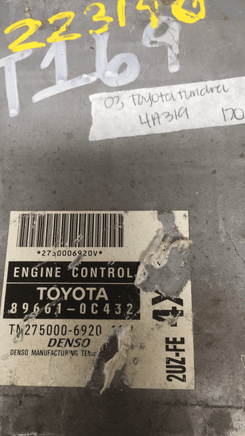 89661-0C432 Toyota Tundra 2003 ecu ecm computer - Swan Auto