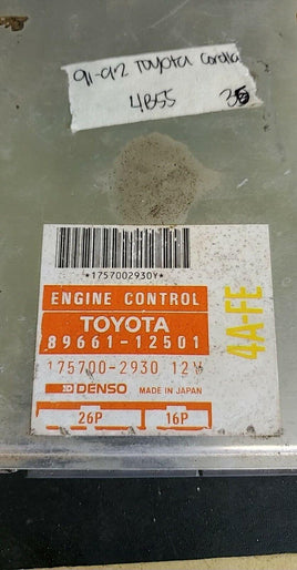89661-12501 Toyota Corolla 1991-1992 ecm ecu computer - Swan Auto