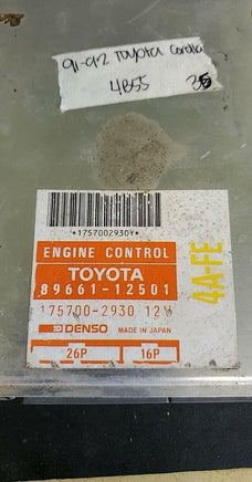 89661-12501 Toyota Corolla 1991-1992 ecm ecu computer - Swan Auto