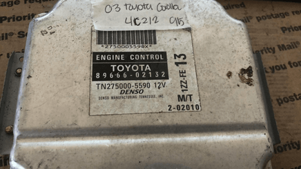 89666-02132 Toyota Corolla or Prizm 2003 ecm ecu computer - Swan Auto