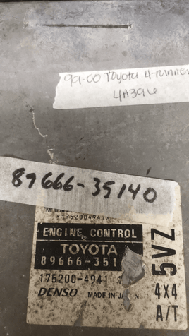 89666-35140 Toyota 4-Runner 4Runner ecu ecm computer 1999-2000 - Swan Auto