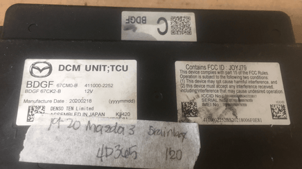 BDGF-67CK2-B Mazda 3 Mazda3 2019-2020 Brainbox control module computer - Swan Auto