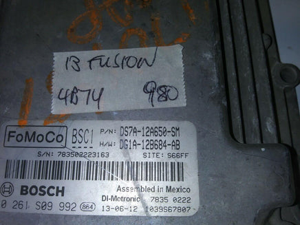 DS7A-12A650-SM ecm ecu computer 2013 Ford Fusion **tested** - Swan Auto